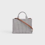 SMALL CABAS THAIS IN STRIPED TEXTILE NAVY BLUE - Image 3